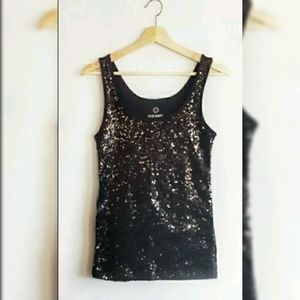 Old Navy Black Sequin Tank Top M NWT